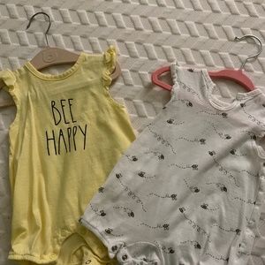 Set of baby girl rompers